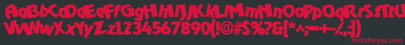 Omega Boldo Rocko Font – Red Fonts on Black Background
