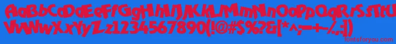 Omega Boldo Rocko Font – Red Fonts on Blue Background