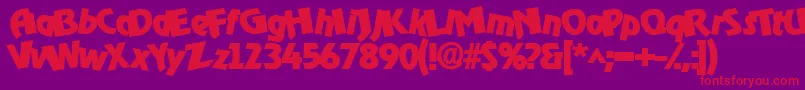 Omega Boldo Rocko Font – Red Fonts on Purple Background