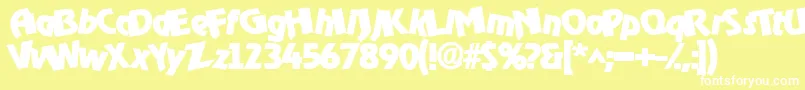 Omega Boldo Rocko Font – White Fonts on Yellow Background