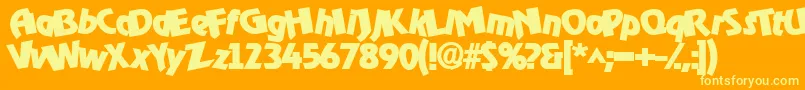 Omega Boldo Rocko Font – Yellow Fonts on Orange Background