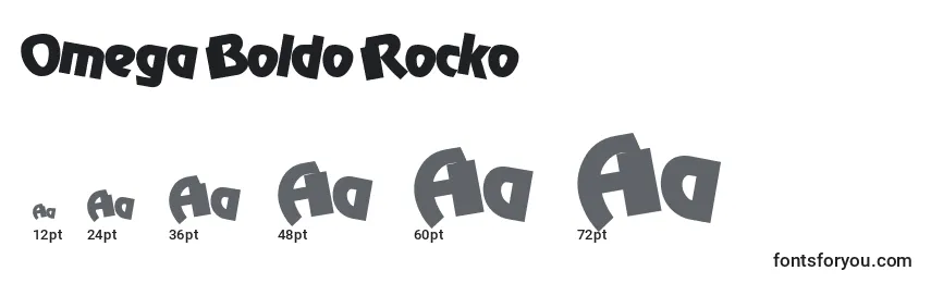 Größen der Schriftart Omega Boldo Rocko