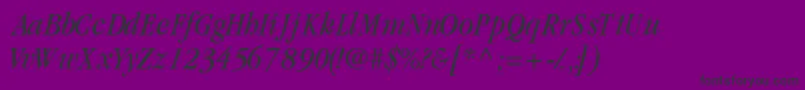 GaramondcondsskItalic Font – Black Fonts on Purple Background