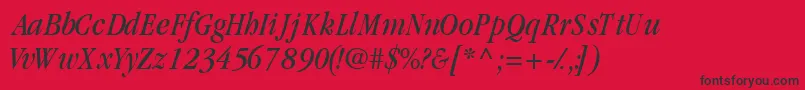 GaramondcondsskItalic Font – Black Fonts on Red Background