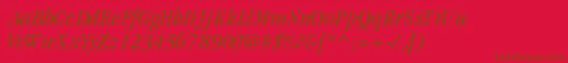 フォントGaramondcondsskItalic – 赤い背景に茶色の文字