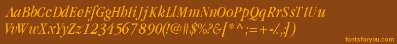 GaramondcondsskItalic Font – Orange Fonts on Brown Background