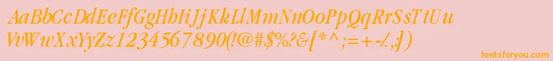 GaramondcondsskItalic Font – Orange Fonts on Pink Background