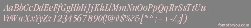 GaramondcondsskItalic Font – Pink Fonts on Gray Background