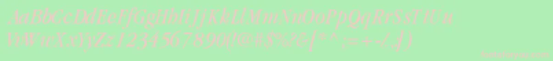 GaramondcondsskItalic Font – Pink Fonts on Green Background