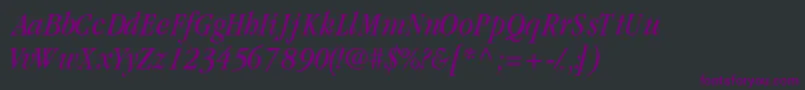 GaramondcondsskItalic Font – Purple Fonts on Black Background