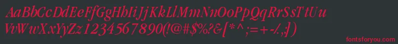 GaramondcondsskItalic Font – Red Fonts on Black Background