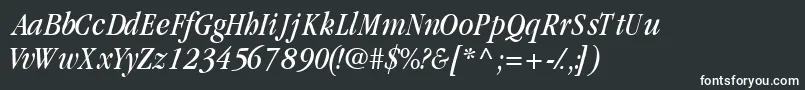 GaramondcondsskItalic Font – White Fonts on Black Background