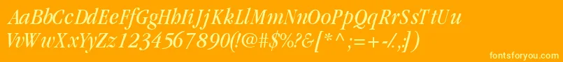 GaramondcondsskItalic Font – Yellow Fonts on Orange Background