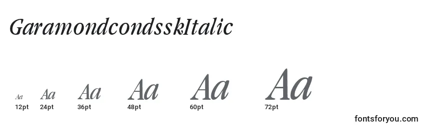 Größen der Schriftart GaramondcondsskItalic