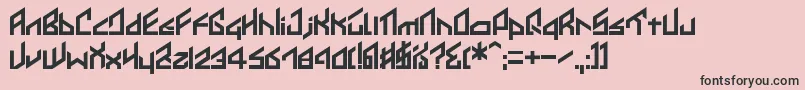 フォントIkkoue – ピンクの背景に黒い文字