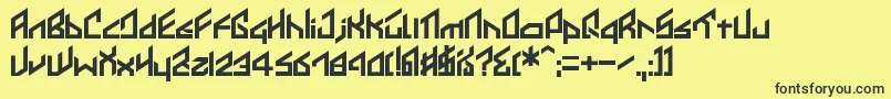 Шрифт Ikkoue – чёрные шрифты на жёлтом фоне