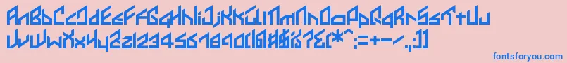 Ikkoue Font – Blue Fonts on Pink Background