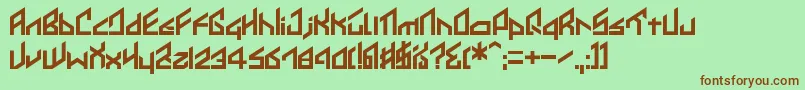 Ikkoue Font – Brown Fonts on Green Background