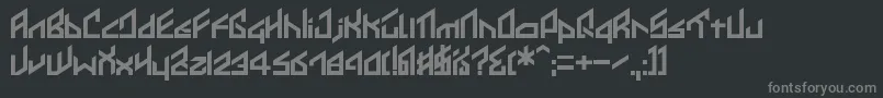 フォントIkkoue – 黒い背景に灰色の文字