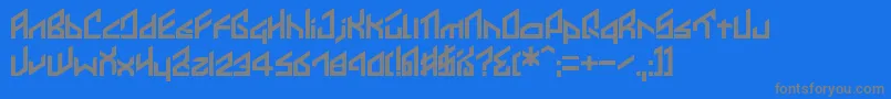 フォントIkkoue – 青い背景に灰色の文字