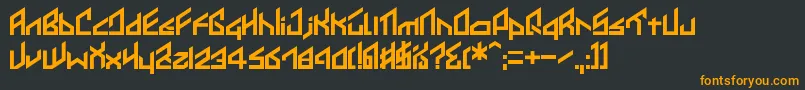 フォントIkkoue – 黒い背景にオレンジの文字