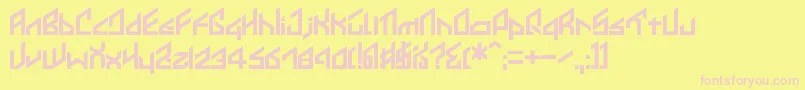 Ikkoue Font – Pink Fonts on Yellow Background