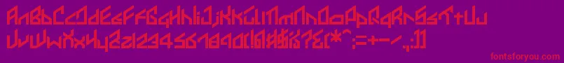 フォントIkkoue – 紫の背景に赤い文字