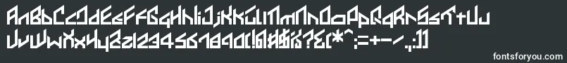 Ikkoue-Schriftart – Weiße Schriften auf schwarzem Hintergrund