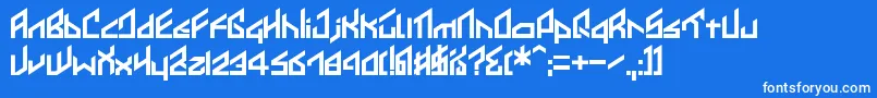 Шрифт Ikkoue – белые шрифты на синем фоне