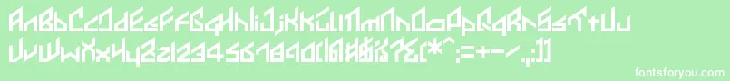 Шрифт Ikkoue – белые шрифты на зелёном фоне