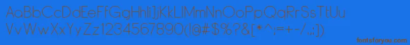 DyelineLight Font – Brown Fonts on Blue Background