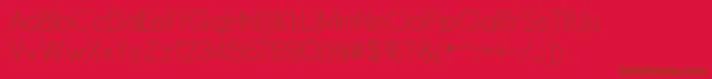 DyelineLight Font – Brown Fonts on Red Background