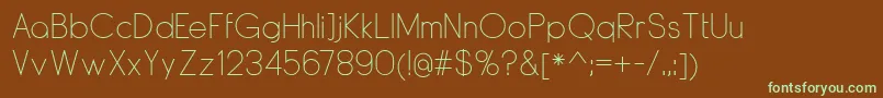 Шрифт DyelineLight – зелёные шрифты на коричневом фоне