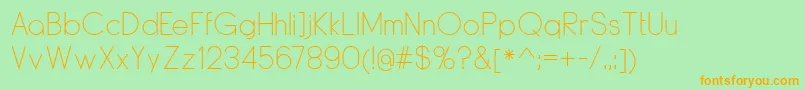 DyelineLight Font – Orange Fonts on Green Background