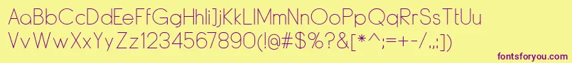DyelineLight Font – Purple Fonts on Yellow Background