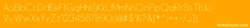 DyelineLight-fontti – keltaiset fontit oranssilla taustalla
