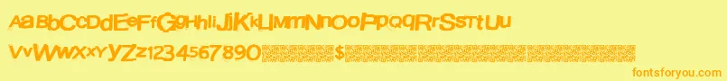 Austinlights Font – Orange Fonts on Yellow Background