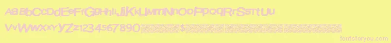 Austinlights Font – Pink Fonts on Yellow Background