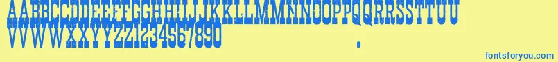 Police DurangoWesternErodedDemo – polices bleues sur fond jaune