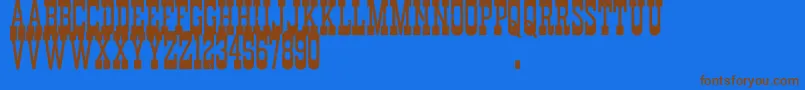 Weitere Informationen zur DurangoWesternErodedDemo-Schriftart DurangoWesternErodedDemo-Schriftart – Braune Schriften auf blauem Hintergrund