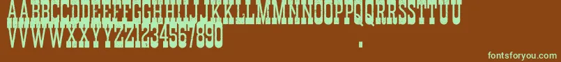 DurangoWesternErodedDemo Font – Green Fonts on Brown Background