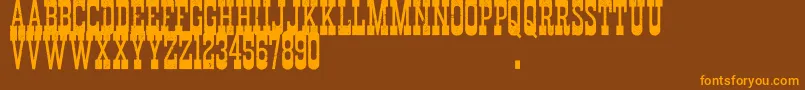 DurangoWesternErodedDemo Font – Orange Fonts on Brown Background