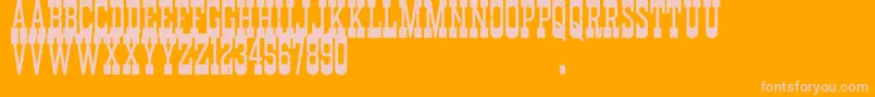 Saiba mais sobre a fonte DurangoWesternErodedDemo Fonte DurangoWesternErodedDemo – fontes rosa em um fundo laranja
