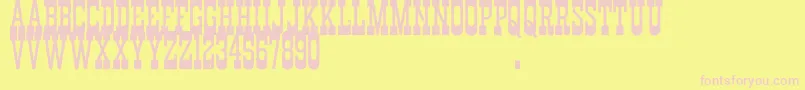 DurangoWesternErodedDemo Font – Pink Fonts on Yellow Background