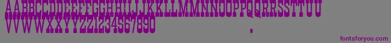 DurangoWesternErodedDemo-Schriftart – Violette Schriften auf grauem Hintergrund