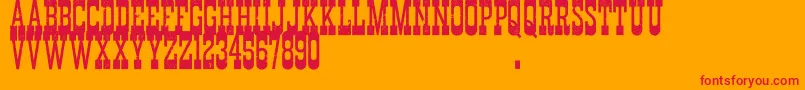 DurangoWesternErodedDemo Font – Red Fonts on Orange Background
