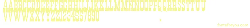 DurangoWesternErodedDemo-Schriftart – Gelbe Schriften auf weißem Hintergrund