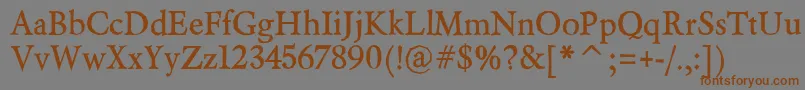 フォントBeryliumBold – 茶色の文字が灰色の背景にあります。