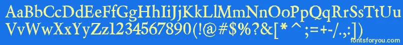 フォントBeryliumBold – 黄色の文字、青い背景