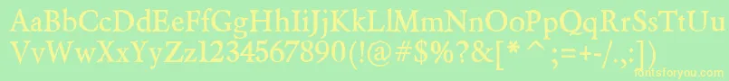 BeryliumBold-Schriftart – Gelbe Schriften auf grünem Hintergrund